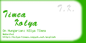 timea kolya business card