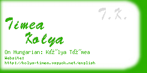 timea kolya business card